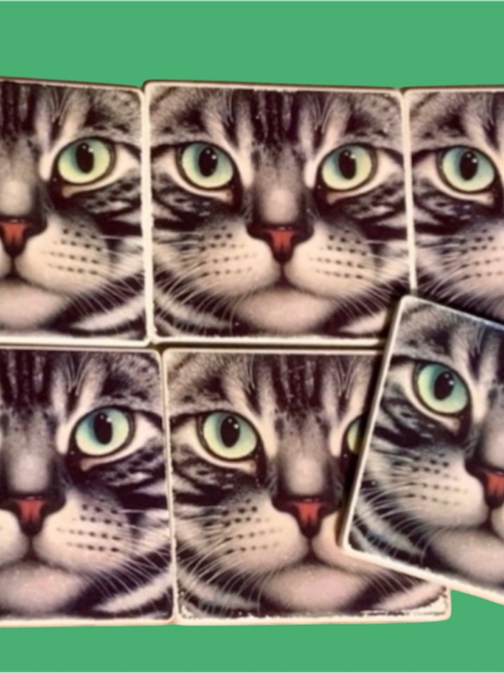 Coasters Six gorgeous cat coasters ceramic